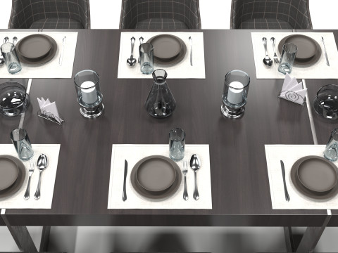 Chair table wood Model 3D