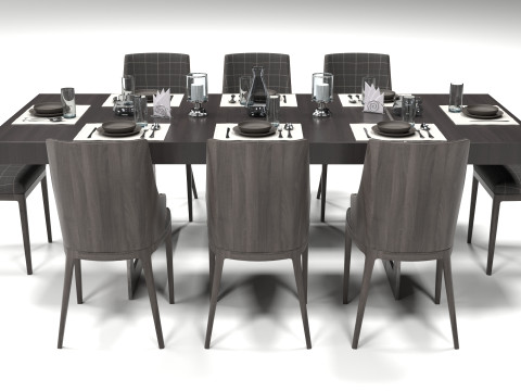 Chair table wood Model 3D