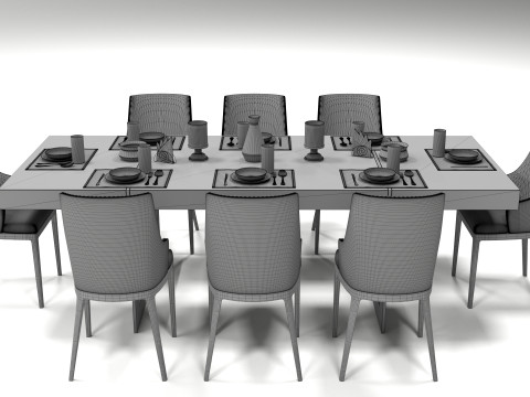 Chair table wood Model 3D