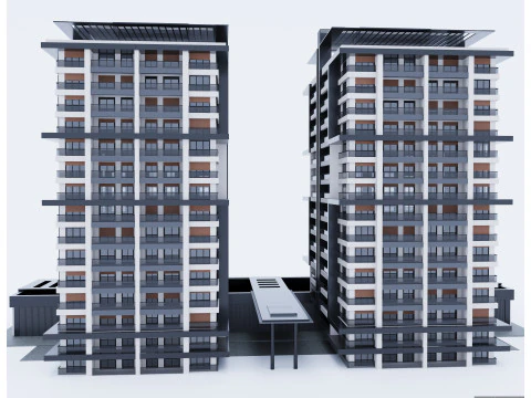 현대적인 건물 3D 모델