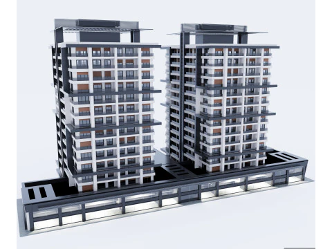 현대적인 건물 3D 모델