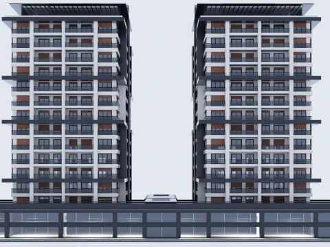 현대적인 건물 3D 모델