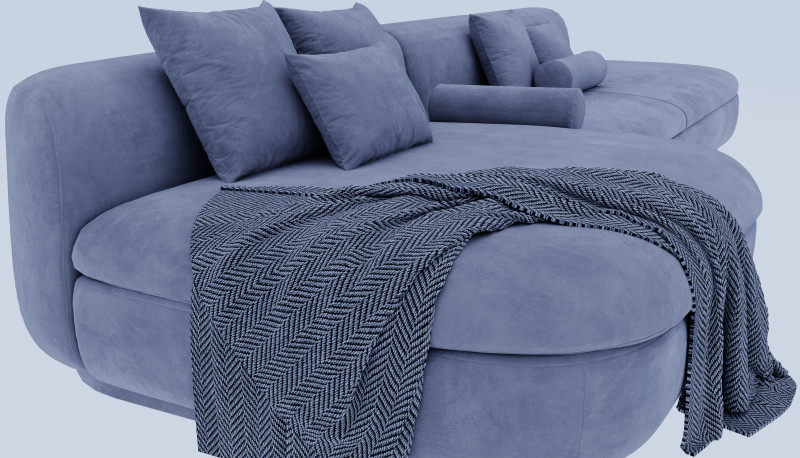 Blue sofa 3Dモデル .c4d .max .obj .3ds .fbx .stl .blend 