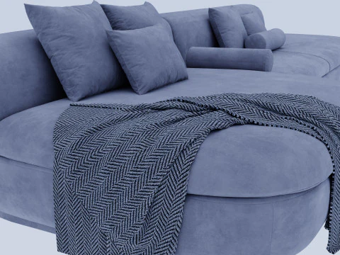 Синий диван 3D Модель