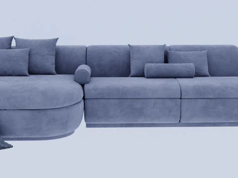 Blue sofa 3D Model