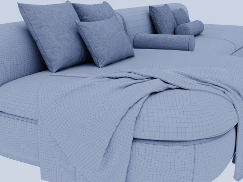 Blue sofa 3D Model