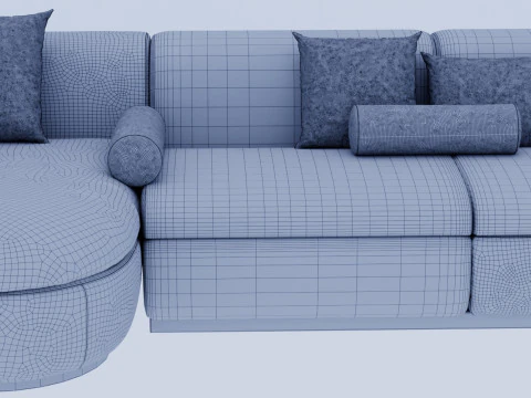 Blue sofa 3D Model