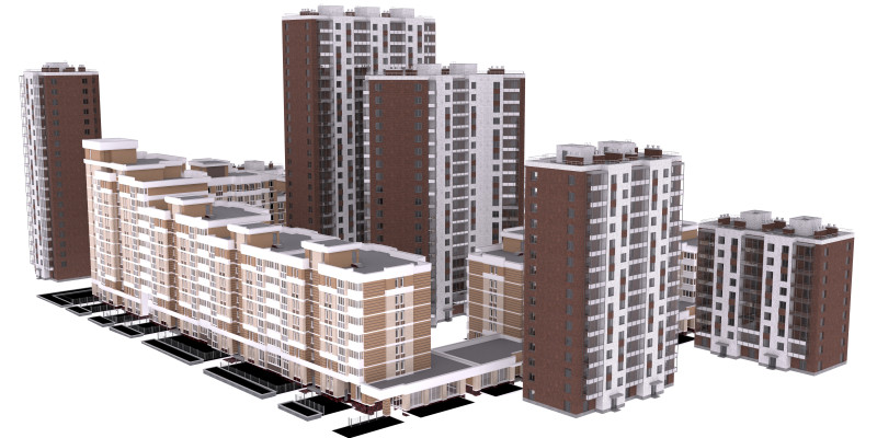 Mini town buildings 3D मॉडल .c4d .max .obj .3ds .fbx .stl .blend