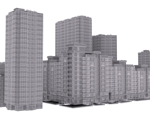 Mini town buildings 3D मॉडल