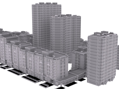 Mini town buildings 3D मॉडल