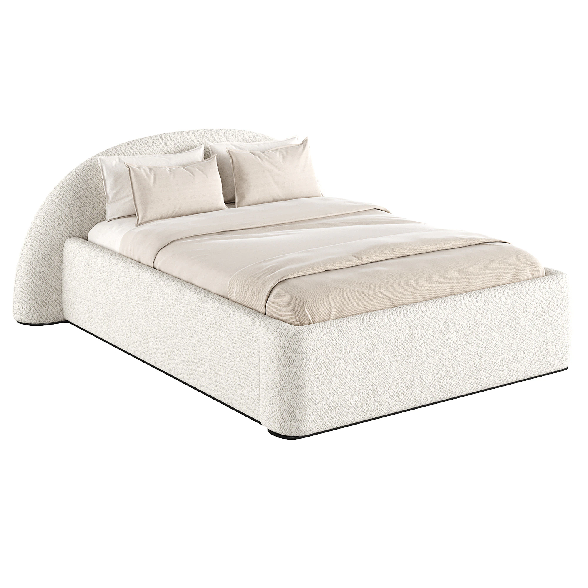 Soft bed 3D Model .c4d .max .obj .3ds .fbx .stl .blend 