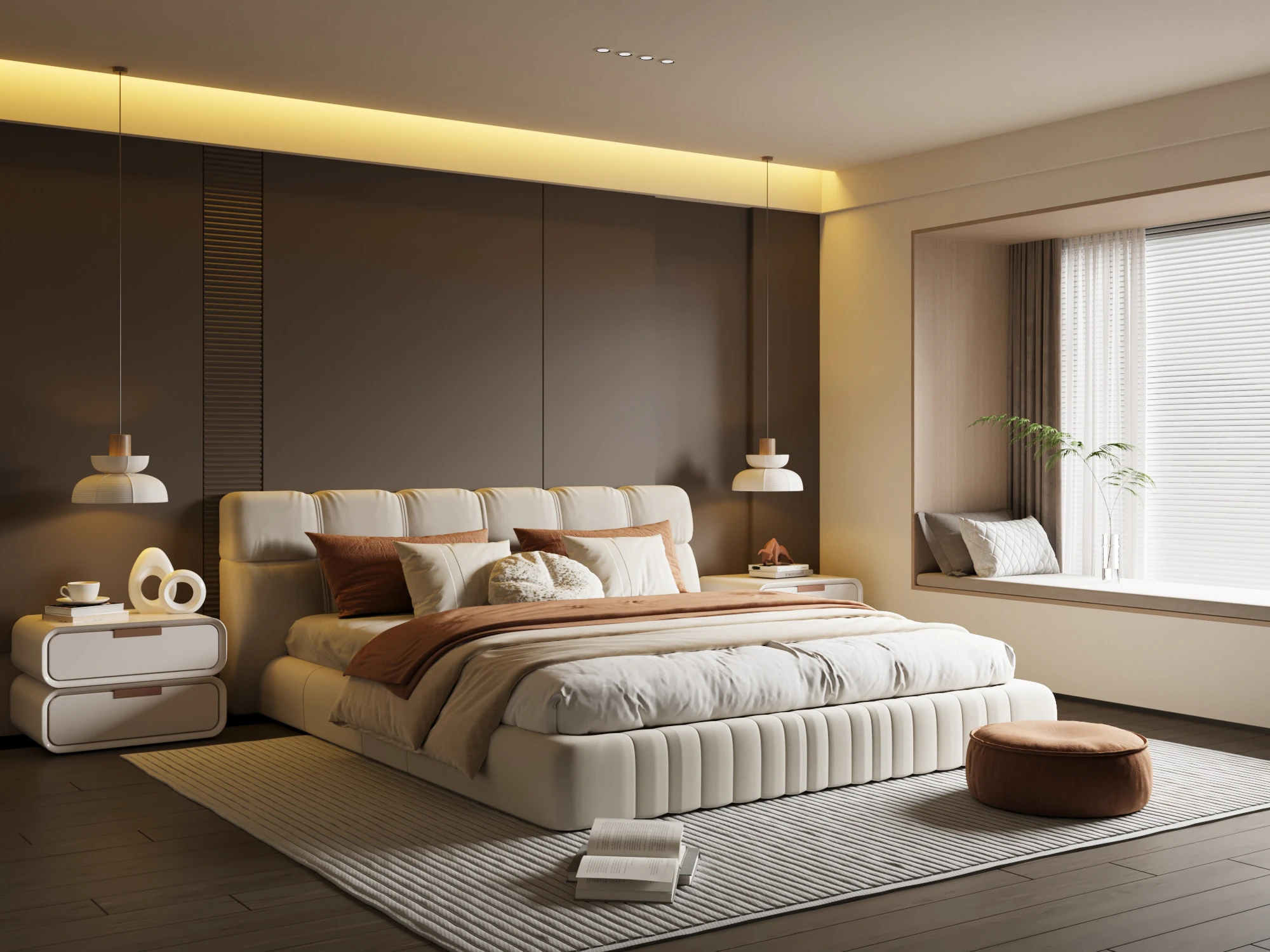 Modern Bedroom 3D Model .c4d .max .obj .3ds .fbx .stl .blend