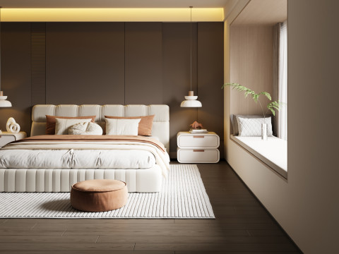 현대 침실 3D 모델