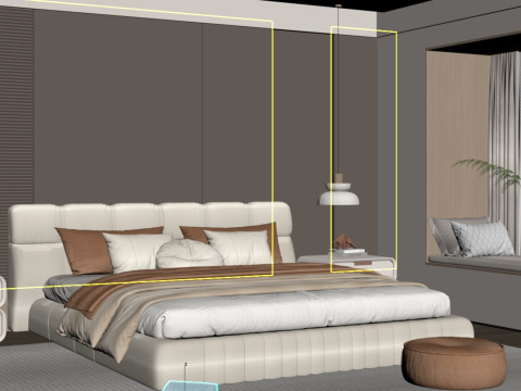 현대 침실 3D 모델