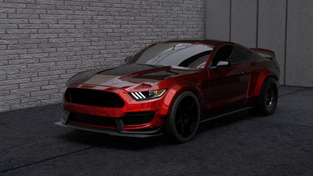 2016 mustang gt350 rtr wide files 3Dモデル .c4d .max .obj .3ds .fbx .stl .blend 