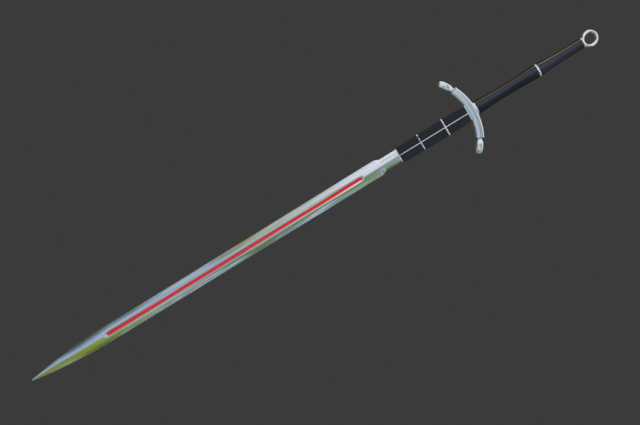 a one and a half sword in the fantasy style Modelo 3D .c4d .max .obj .3ds .fbx .stl .blend 