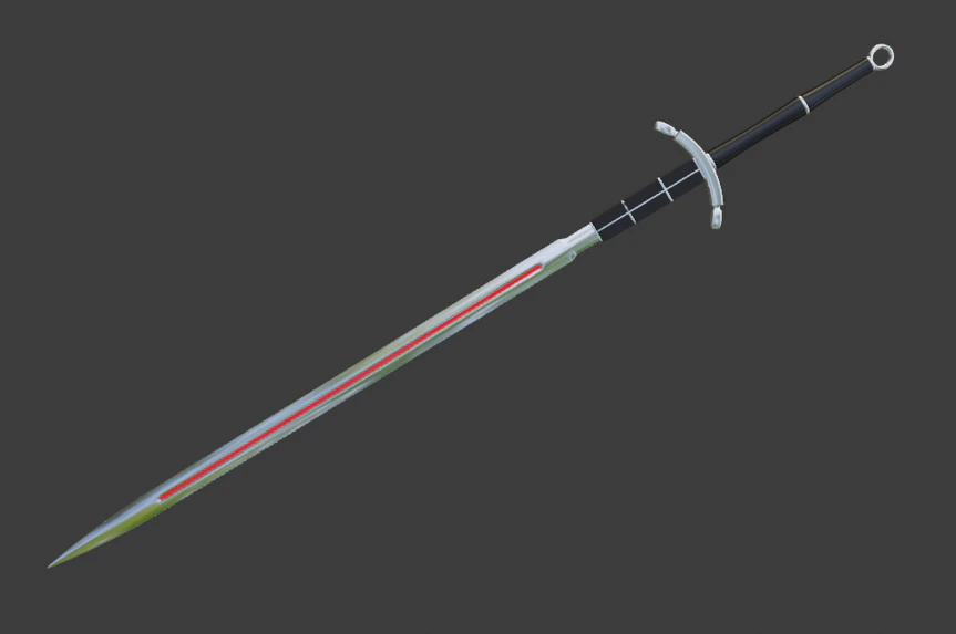 a one and a half sword in the fantasy style 3D Model .c4d .max .obj .3ds .fbx .stl .blend 
