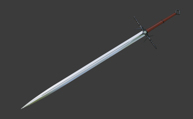 fantasy two-handed sword 3D 模型 .c4d .max .obj .3ds .fbx .stl .blend 