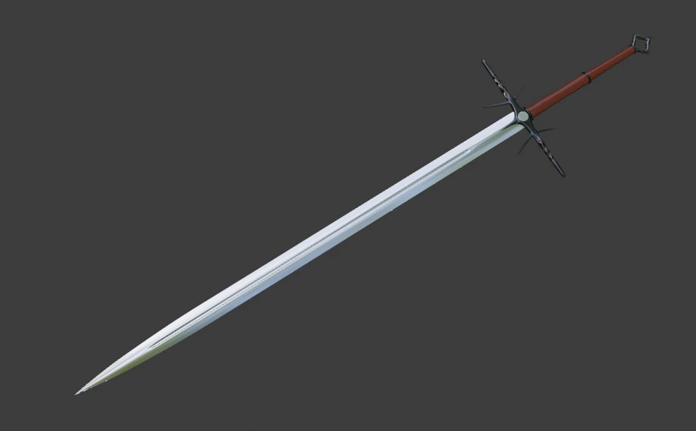 fantasy two-handed sword 3D Model .c4d .max .obj .3ds .fbx .stl .blend 