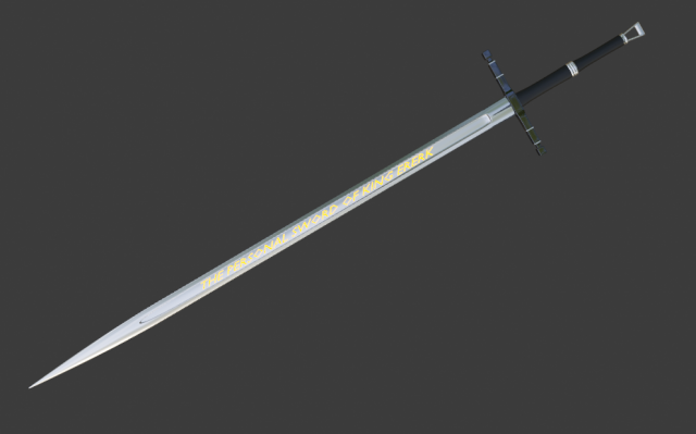 the sword of king ererk the fictional king 3D Model .c4d .max .obj .3ds .fbx .stl .blend 