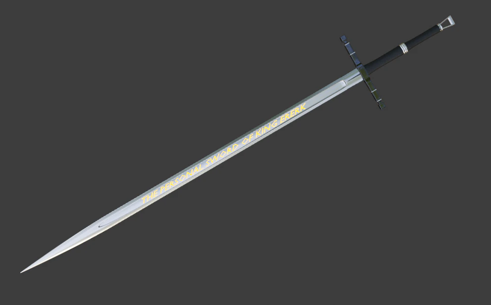 the sword of king ererk the fictional king 3D Model .c4d .max .obj .3ds .fbx .stl .blend