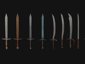 Stylized Swords Pack 3D Model