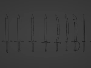 Stylized Swords Pack 3D Model