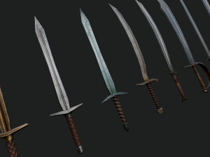 Stylized Swords Pack 3D Model