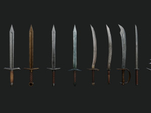 Stylized Swords Pack 3D Model