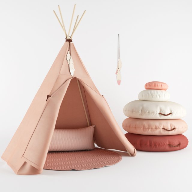 nevada teepee bloom pink 3D Модель .c4d .max .obj .3ds .fbx .stl .blend 