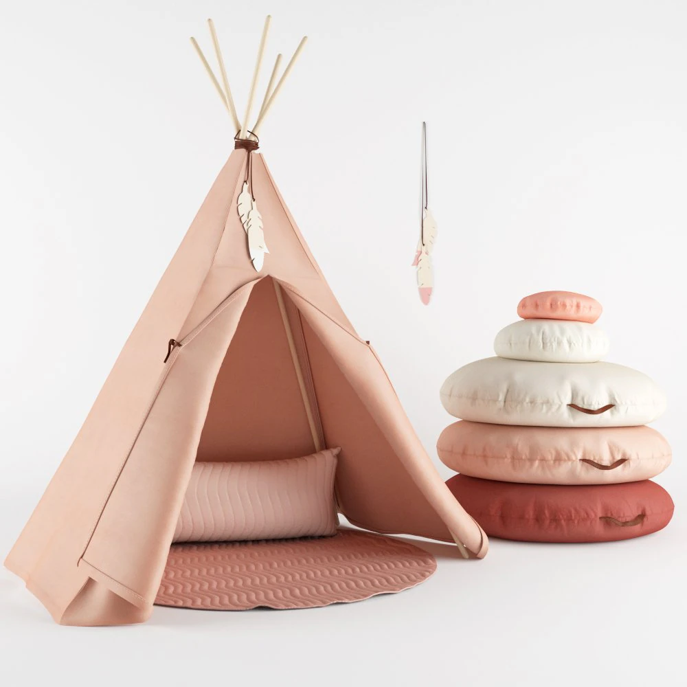 nevada teepee bloom pink 3D Model .c4d .max .obj .3ds .fbx .stl .blend 