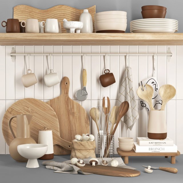 kitchen accessoriesti01 3D Модель .c4d .max .obj .3ds .fbx .stl .blend 