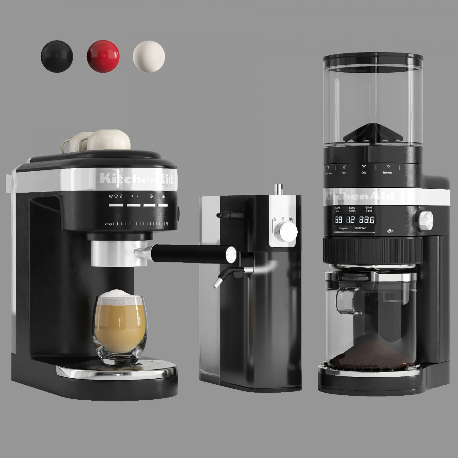 kitchenaid coffee collection espresso machine grinder 3D Model .c4d .max .obj .3ds .fbx .stl .blend 