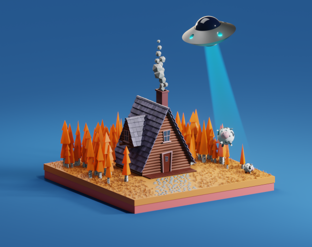 low poly 3d house 3Dモデル .c4d .max .obj .3ds .fbx .stl .blend 