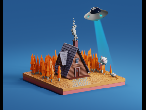 low poly 3d house 3D-Modell