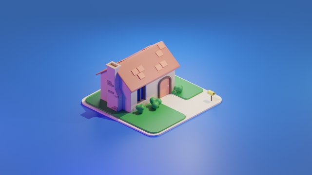 house project low poly 3D-Modell .c4d .max .obj .3ds .fbx .stl .blend 