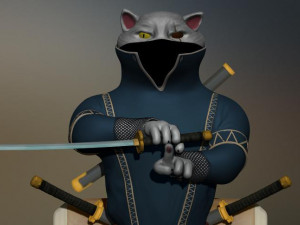 ninja cat simbad 3d print model 3D 프린트 모델