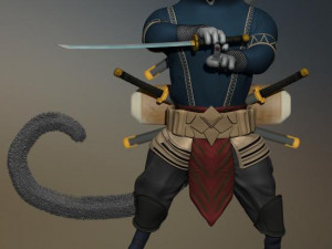 ninja cat simbad 3d print model 3D Print Model