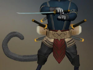 ninja cat simbad 3d print model 3D Print Model