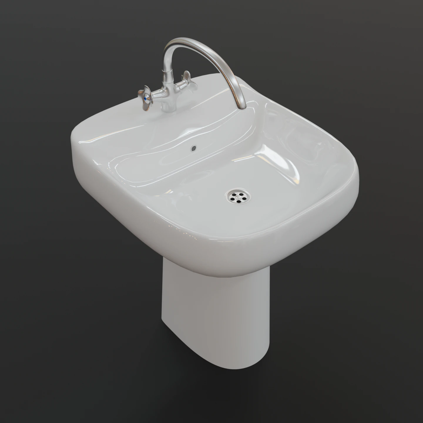 washbasin and faucet 3D Model .c4d .max .obj .3ds .fbx .stl .blend 