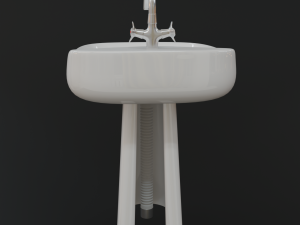 washbasin and faucet Modèle 3D