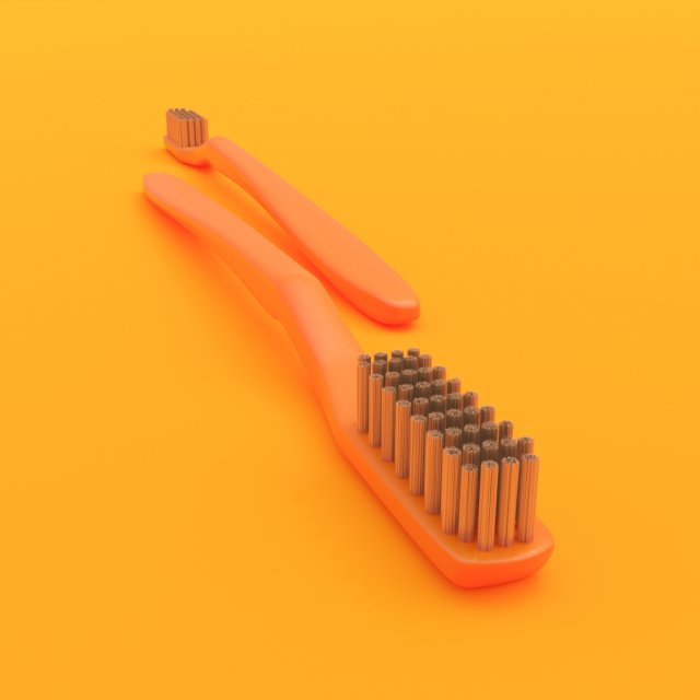 free multicolor toothbrush Model 3D .c4d .max .obj .3ds .fbx .stl .blend 