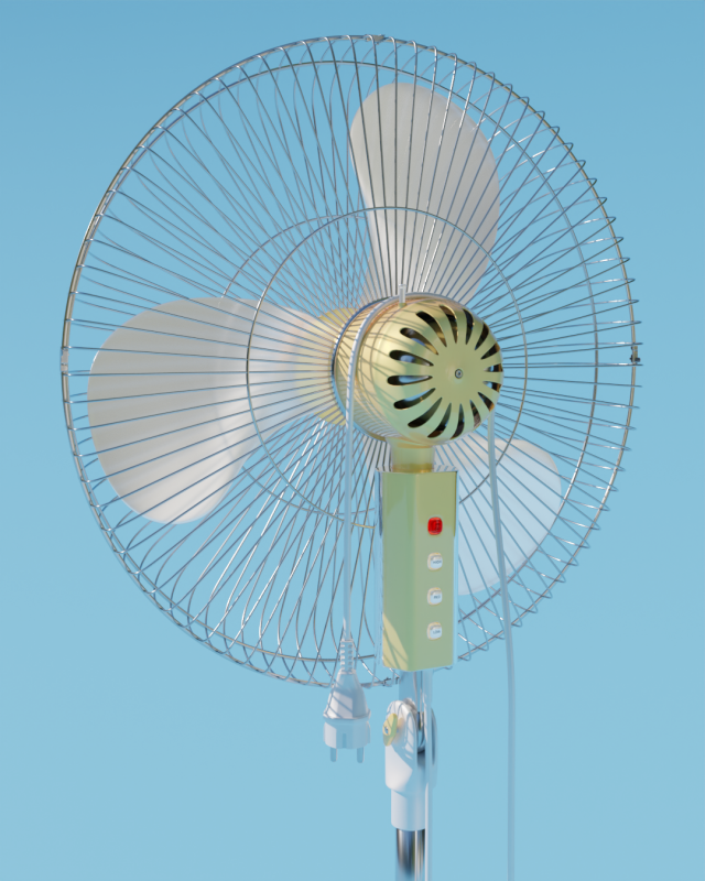 floor fan multicolor Modelo 3D .c4d .max .obj .3ds .fbx .stl .blend 