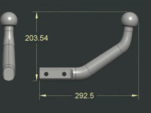 汽车挂钩 3D 打印模型