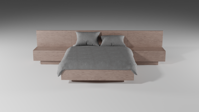 modern wooden bed 3D Model .c4d .max .obj .3ds .fbx .stl .blend