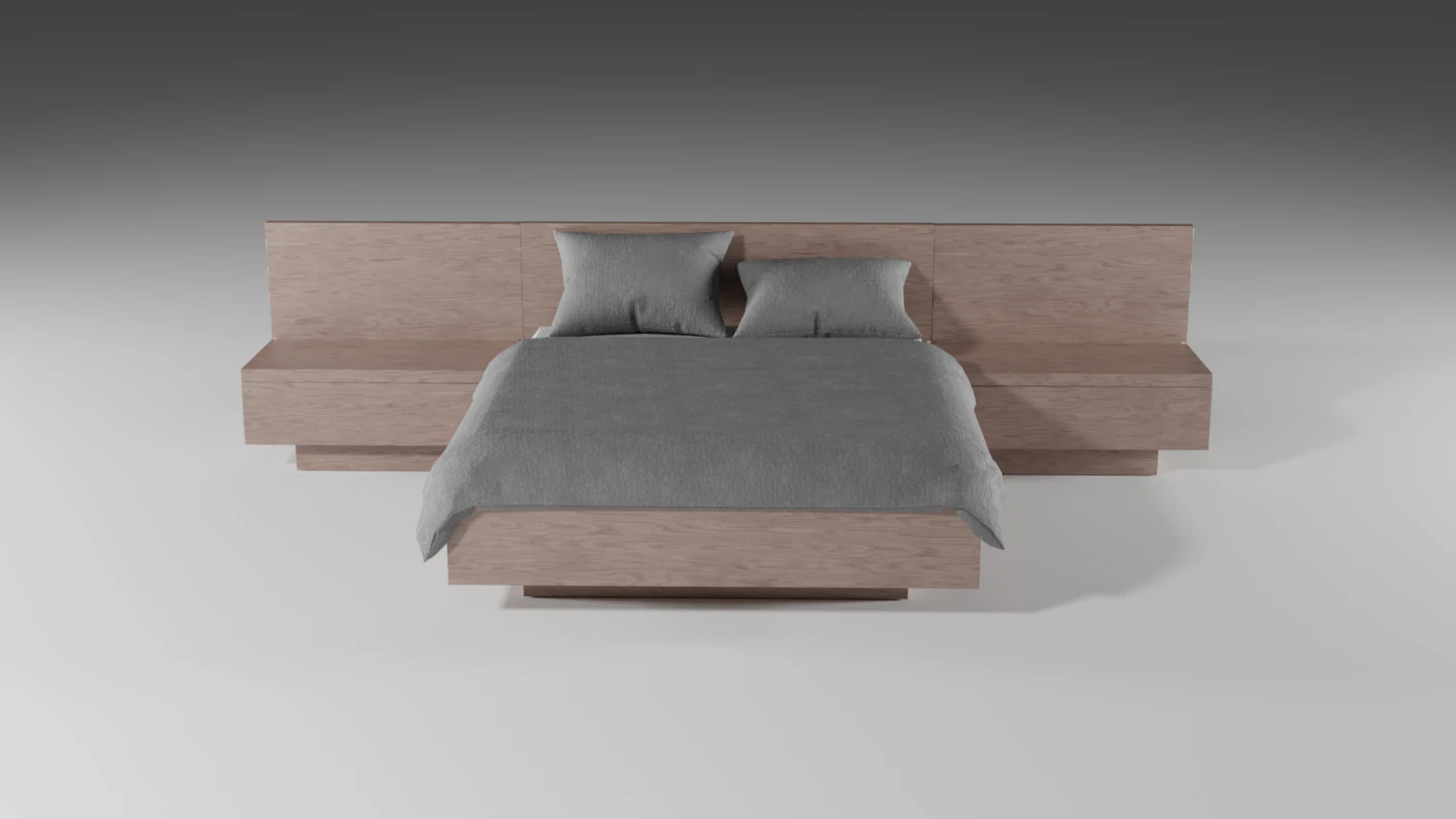 modern wooden bed 3D Model .c4d .max .obj .3ds .fbx .stl .blend 