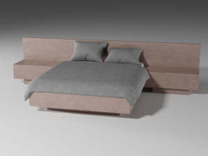 modern wooden bed 3D Model