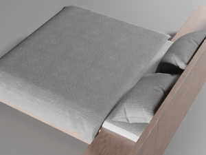 modern wooden bed 3D Model