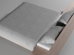 modern wooden bed 3D Model