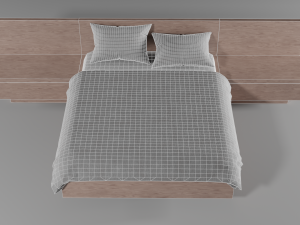 modern wooden bed 3D Model
